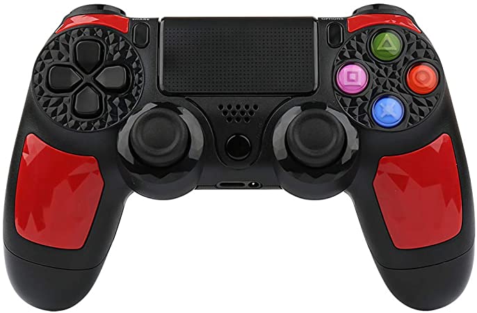 Wireless Controller for PS4, KINGEAR Bigaint Pro Gaming Controller Remote Gamepad for Playstation 4 with Dual Vibration (Red)