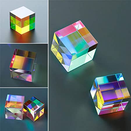 Optical Glass X-Cube Dichroic Cube Prism RGB Combiner Splitter Educational Gift