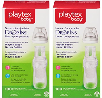 Playtex Baby Nurser Drop-Ins Baby Bottle Disposable Liners, Closer to Breastfeeding, 8 Ounce - 200 Count