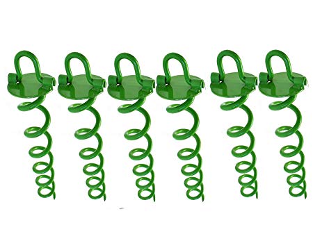 Ashman Premium Spiral Ground Anchor - Outdoor Ground Anchor 16 Inches Green, with Folding Ring for Securing Tents, Canopies, Sheds, Car Ports, Swingsets; Powder-Coated Solid Steel Auger