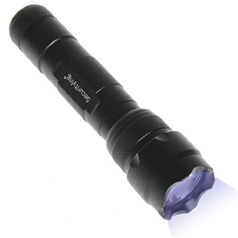 SecurityIng® Mini 502B Purple Light Bulb LED Blacklight Flashlight Torch Powered by 1 x 18650 3.7V Rechargeable Battery for Money Detector, Leak detector Cat-Dog-Pet Urine (Battery Not Included)