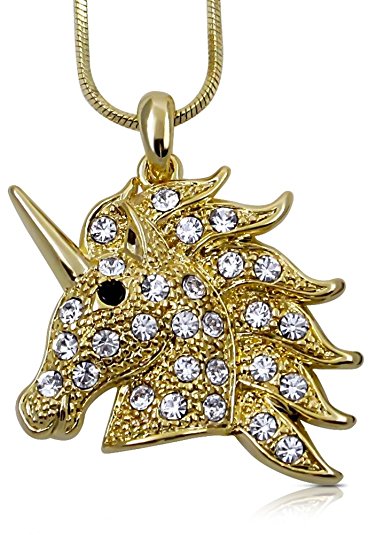 Magical 1.25" Crystal Unicorn Pendant Necklace for Jewelry Gift for Girls Teens Women