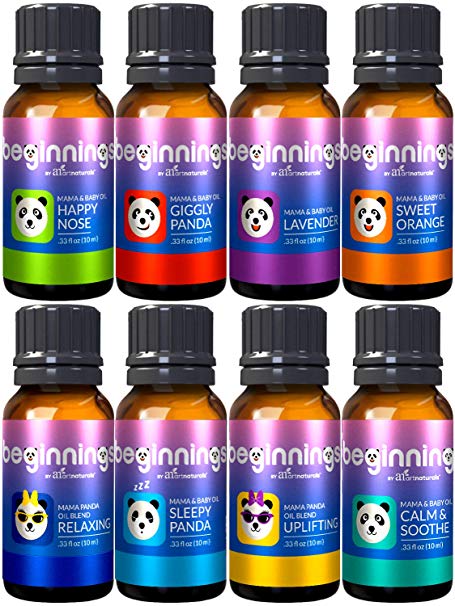 ArtNaturals Baby & Mama Essential Oil Set - (.33 Fl Oz / 10ml) - Premium Begginings Collection of 8 Therapeutic-Grade and Baby-Safe Oil Blends