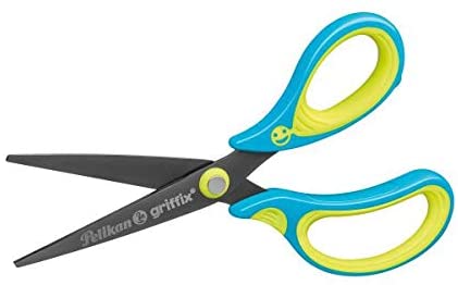 Pelikan Griffix School Scissors for Right-Handed/Left-Handed Users For Right-Handers Neon fresh blue.