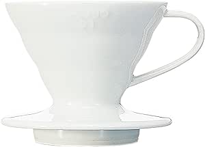 Hario V60 Ceramic Coffee Dripper Pour Over Cone Coffee Maker Size 01, White