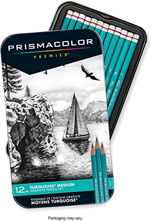 PRISMACOLOR TURQUOISE Pencil, Medium Drawing Pencils, Box of 12, Assorted Leads (24192)