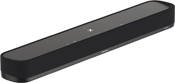 Sennheiser AMBEO Soundbar Mini - Audio 3D immersive pour la TV, Les Films et la Musique - Appareil Compact avec puissantes fonctionnalités adaptatives, connectivité Multiple et Utilisation intuitive