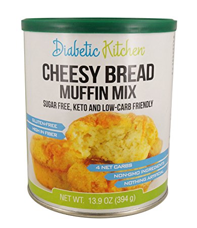 Diabetic Kitchen Cheesy Bread Muffin Mix Puts Bread Back On Your Menu ● Non-GMO, Sugar-Free, Gluten-Free, High-Fiber, Keto-Friendly, Low-Carb