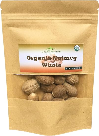 Organic whole nutmeg premium grade 2 oz (56 g)