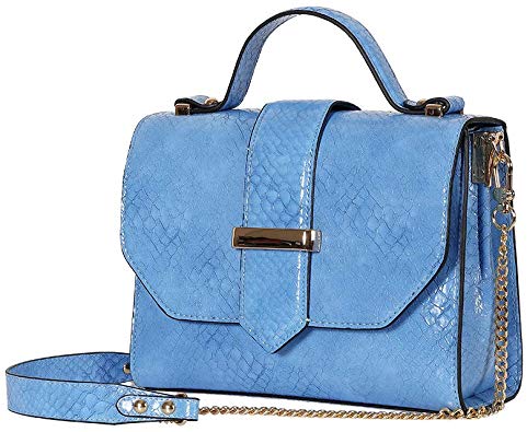 Alnice Women Fashion Bag Postman PU Flap Cross Body Lady Bag Shoulder Mag Snap Stylish Snake purse