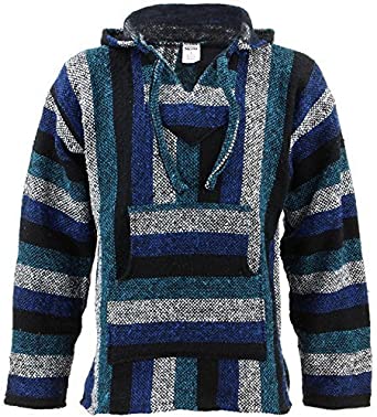 Siesta Mexican Baja Jerga Hooded Hippie Jumper