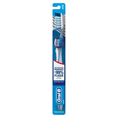 Oral-B Pro-Health CrossAction 7 Toothbrush Soft Bristles, (Colors May Vary) (Pack of 4)