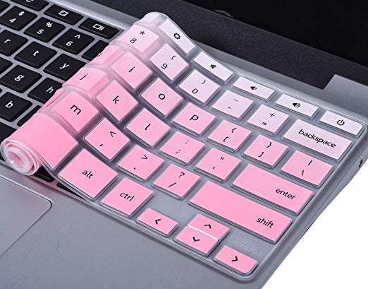 CaseBuy Keyboard Cover Compatible 11.6" Samsung Chromebook 3 XE500C13 XE501C13 / Samsung Chromebook 2 XE500C12 11.6 inch / 2018 2017 Samsung Chromebook 11 Protective Skin, Gradual Pink