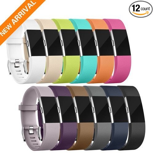 Fitbit charge 2 Bands,12 Color Accessory Replacement Bands for Fitbit Charge 2 HR Wristband (Small, Large, Different Pack), Special Edition Fitbit Charge 2 Sport Strap Bracelet for Women Men
