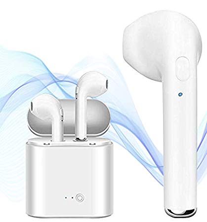 Bluetooth 4.2 Wireless Earbuds True in-Ear Noise Cancelling Sport Headphones,Deep Bass 3D Stereo Sound Built-in Microphone Meadset with Portable Charging Box,Compatible with All Bluetooth Devices