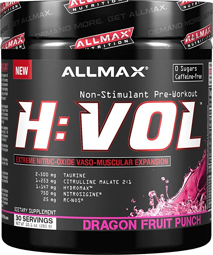 ALLMAX Nutrition HVOL Powder, Non-Stimulant Pre-Workout, Dragon Fruit, 285g