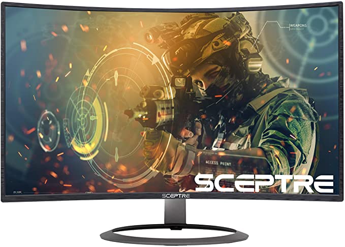 Sceptre Curved Gaming 32" 1080p LED Monitor up to 185Hz 165Hz 144Hz 1920x1080 AMD FreeSync HDMI DisplayPort Build-in Speakers, Machine Black 2020 (C326B-185RD)