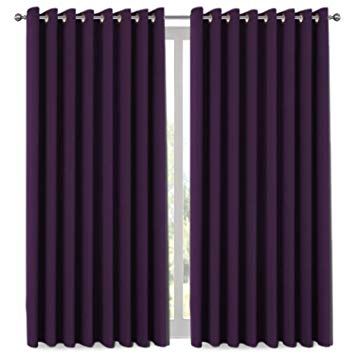 H.VERSAILTEX Blackout Patio Sliding Door Curtain Room Divider Curtain for Bedroom, Vertical Blinds for Window Thermal Insulated Wider Window Curtain (1 Panel, 8.5ft Wide x 7ft Long, Plum Purple)