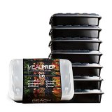 Meal Prep Containers - Stackable Plastic Microwavable Dishwasher Safe Reusable - 28 Oz - Set of Seven