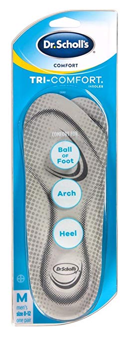 Dr. Scholls Tri-Comfort Insoles Mens (Size 8-12) (2 Pack)