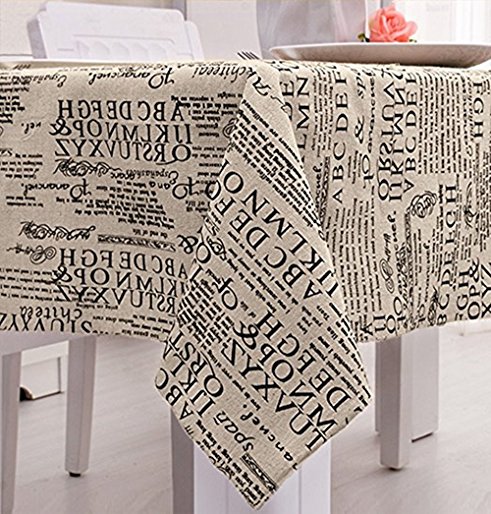 SiYANG" Ablecloth Square Cotton Feel Tablecloth (Letter,55.1x55.1In)