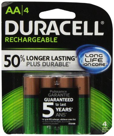 Duracell Rechargeable Long Life AA-4 Batteries in a Pack 2400/mAh