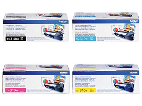 Brother TN310BK, TN310C, TN310M, TN310Y (TN-310BK, TN-310C, TN-310M, TN-310Y) Black, Cyan, Magenta and Yellow Toner Cartridge Set