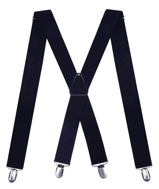 WDSKY Mens Wide Suspenders Adjustable Elastic X Back With Strong Clips