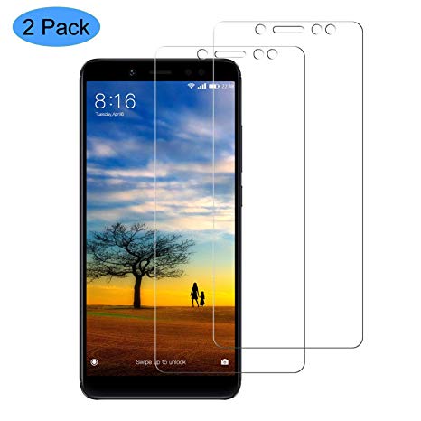 CNXUS [2 Pack] Screen Protector Compatible for Xiaomi Redmi Note 5, Xiaomi Redmi Note 5 Tempered Glass Film Ultra Clear 9H Hardness Anti-Oil, Scratches and Fingerprints Bubble-Free