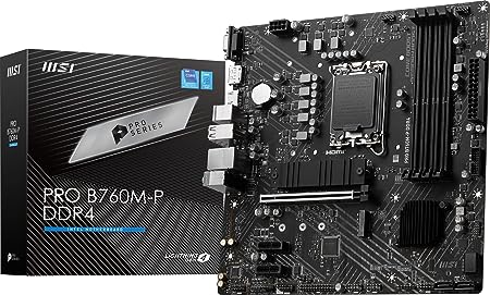 MSI PRO-B760M-P-DDR4 (Supports 12th/13th Gen Intel Processors, LGA 1700, DDR4, PCIe 4.0, M.2, 2.5Gbps LAN, USB 3.2 Gen2, mATX)