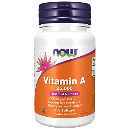 Now Foods Vitamin A, 25000 IU from Fish liver oil, 250 Soft-gels