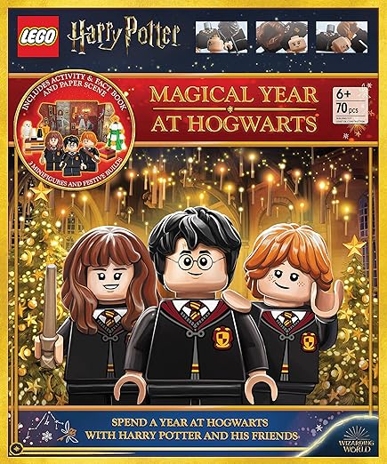 LEGO(R) Harry Potter(TM) Magical Year at Hogwarts: Christmas Activity Book with Fun Facts, Play Scene, Basic Brick Kit, and 3 LEGO(R) Minifigures to Inspire Imagination and Creativity!