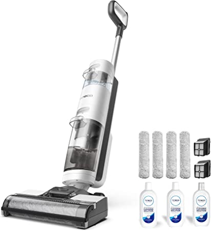 Tineco iFLOOR 3 Breeze Complete & 33.8 OZ Floor Cleaning Solution & Replacement 2 HEPA Assembly 2 Brush Roller Set, Cordless Wet Dry Vacuum Floor Cleaner and Mop