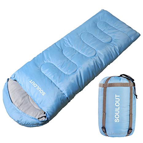 SOULOUT Sleeping Bag 3-4 Season Warm Cold Weather, Lightweight, Waterproof – Great for Adults & Kids - Excellent Camping Gear Equipment, Traveling, and Outdoor Activities