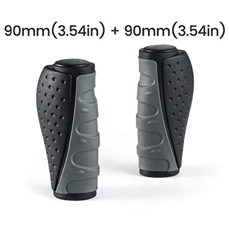 PRUNUS Bike Grips Rubber Ergonomic Antislip Handlebar Grips for MTB Bicycle Mountain(Black Gray)