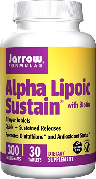 Jarrow Formulas Alpha Lipoic Sustain, Supports Cardiovascular Health, 300 mg, 30 Tablets