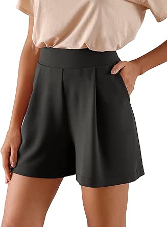 ODODOS Modal Soft Wide Leg Shorts for Women High Waist Casual Relaxed Shorts with Pockets-Inseam 4"/ 6"