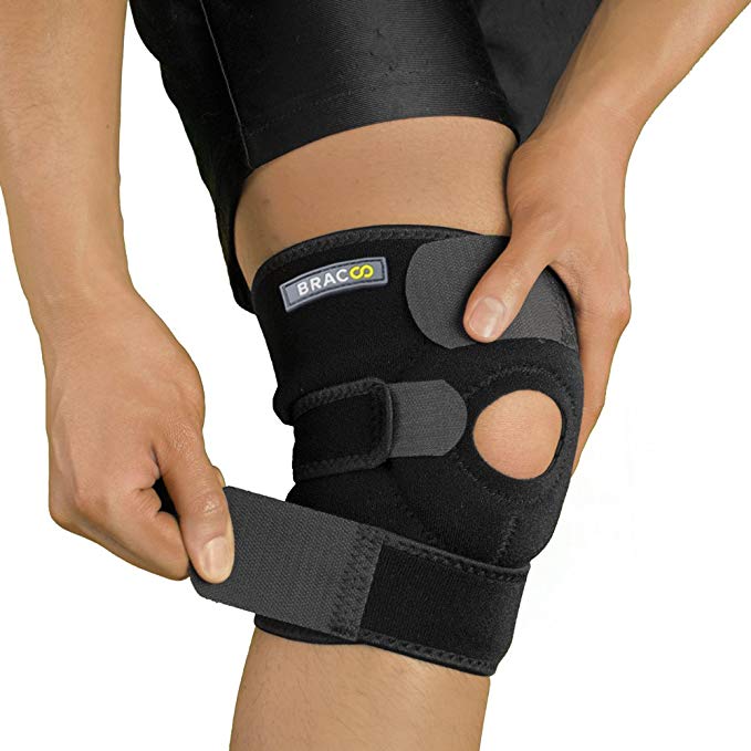 Bracoo Knee Support, Open-Patella Brace for Arthritis, Joint Pain Relief, Injury Recovery with Adjustable Strapping & Breathable Neoprene, KS10