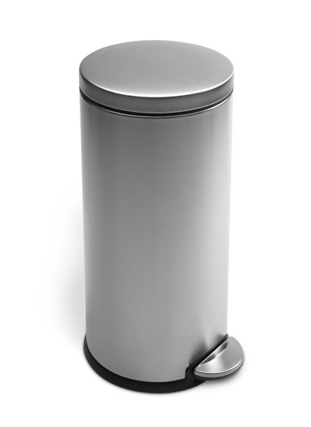 simplehuman Round Step Trash Can, Fingerprint-Proof Brushed Stainless Steel, 35 Liters /9 Gallons