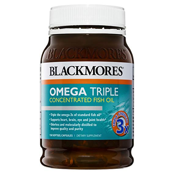 Blackmores Omega Triple Concentrated Fish Oil - 150 Capsules - Triple The Omega-3's of Standard Fish Oil, Anti-Inflammatory and Healthy Heart