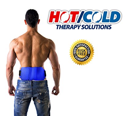 Hot / Cold Therapy Back Wrap - CE CERTIFIED & FDA APPROVED. Relieve Soreness   Decrease Swelling. Hot And Cold Pack For Back PLUS Adjustable Wrap. Can Be Worn Under Back Brace Or Support Belt.