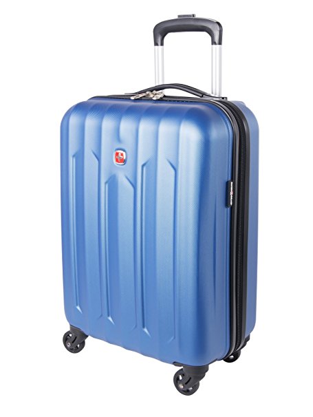 Swiss Gear Chrome Collection 20-Inch Abs Spinner Carry-On, Blue, International Carry-on