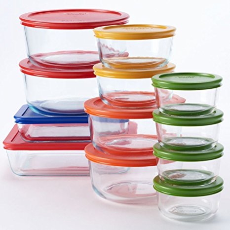 Pyrex 24-pc. Glass Storage Set with Color Lids
