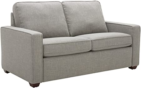 Rivet Andrews Contemporary Loveseat Sofa with Removable Cushions, 67"W, Light Grey