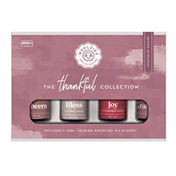 Woolzies Thankful Collection Set of 4 Therapeutic Grade Essential Oil - Cheers, Bless, Joy, Gratitude - 10 ML