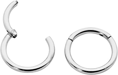 365 Sleepers 1 Pair Titanium 10mm 16G Hinged Hoop Segment Ring Sleeper Earrings Body Piercing