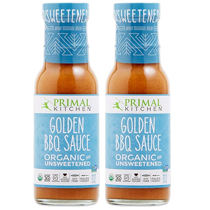 Primal Kitchen's Golden BBQ Sauce, Organic & Unsweetened, 8 oz, Pack of 2