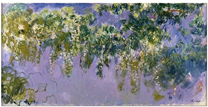 Wieco Art Wisteria Giclee Canvas Prints Wall Art of Claude Monet Famous Oil Paintings Reproduction Artwork Modern Impressionist Flower Pictures for Home Decorations for Living Room Bedroom Kitchen L