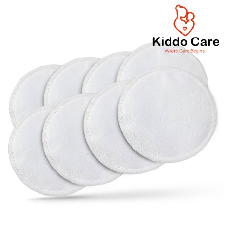 1 Premium Quality Nursing Pads 8 pack  2 FREE Ebooks Ultra Soft  Organic Bamboo Reusable Washable Super Absorbent Leak Proof Go Kiddo Care