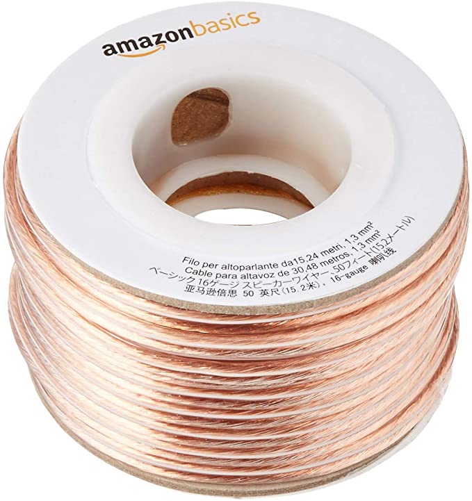 Amazon Basics 16-Gauge Audio Stereo Speaker Wire Cable - 50 Feet